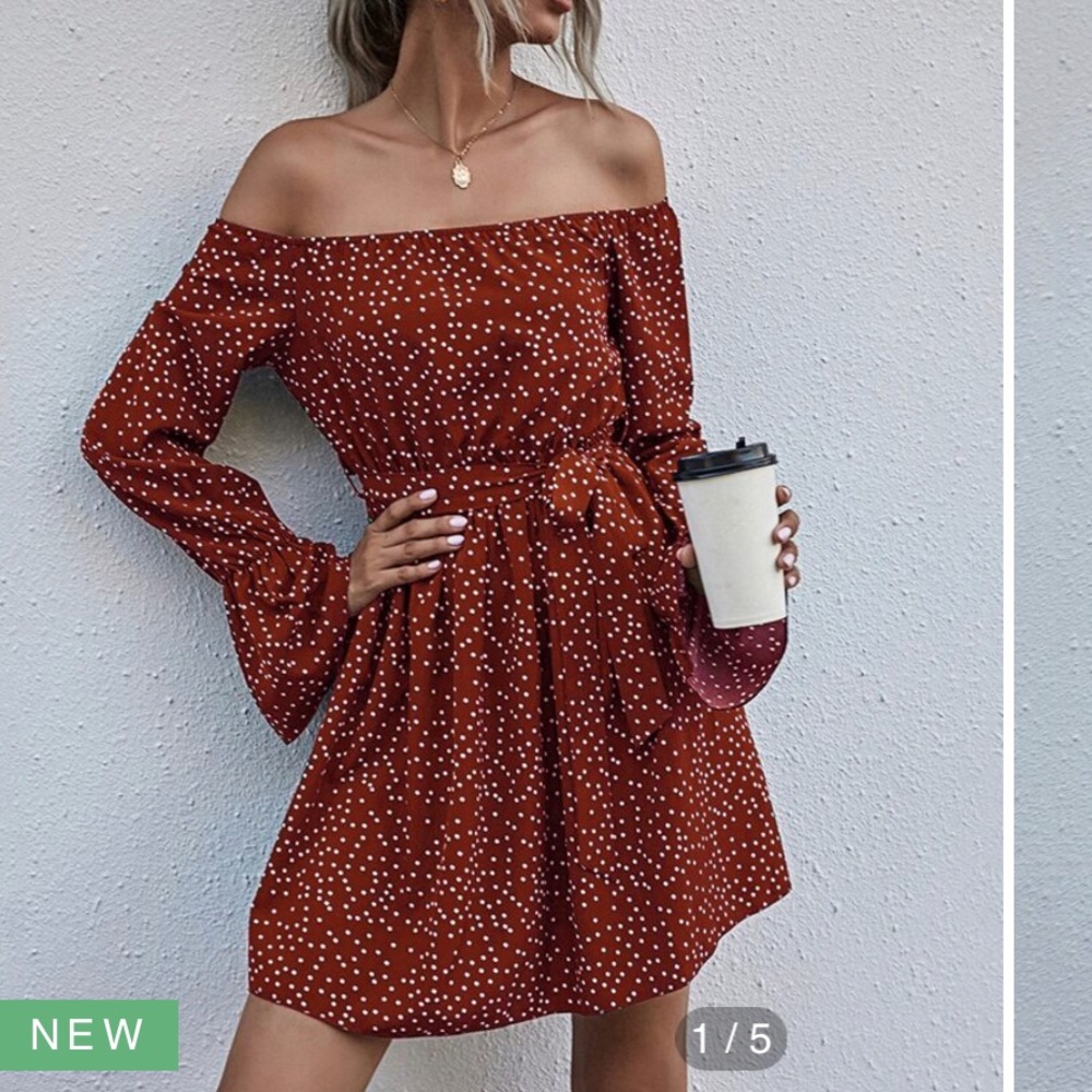 Off shoulder Polka Dot Dress